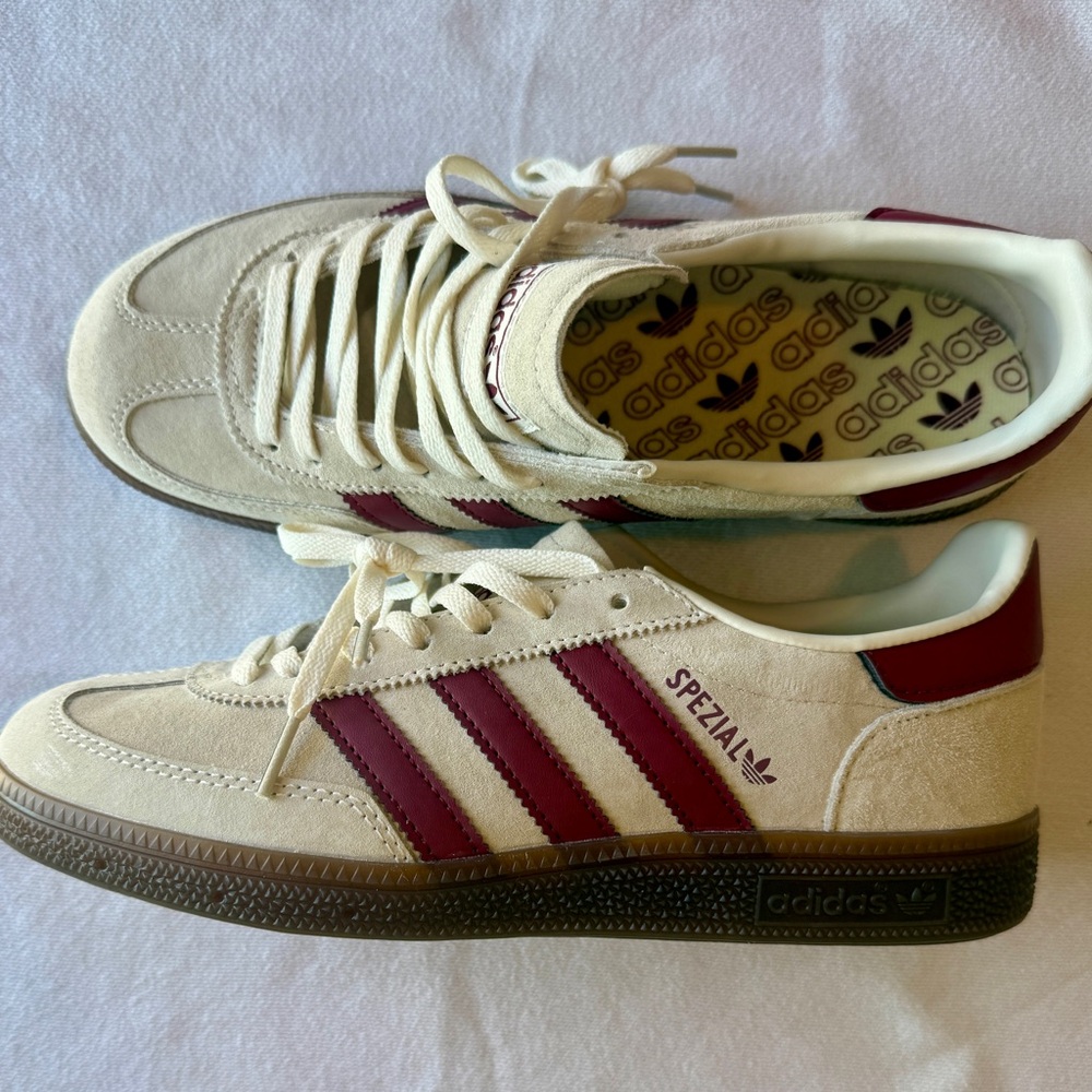 Adidas Spezial Cream and Burgundy Sneakers